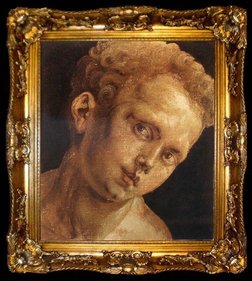 framed  Albrecht Durer Head of a boy facing toward  the right, ta009-2